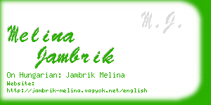 melina jambrik business card